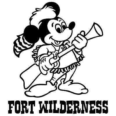 Fort Wilderness - Musket Mickey Vinyl Decal, Car Decal