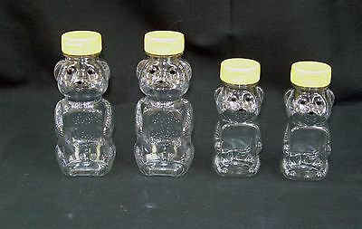 8 Or 12 Oz Clear Pet Plastic Honey Bear Shape Bottles W/caps