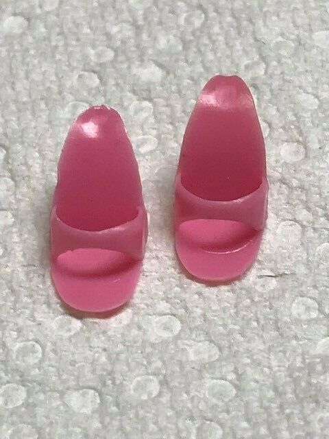 C Vintage Barbie Doll Pink Open Toe Shoes Marked Taiwan