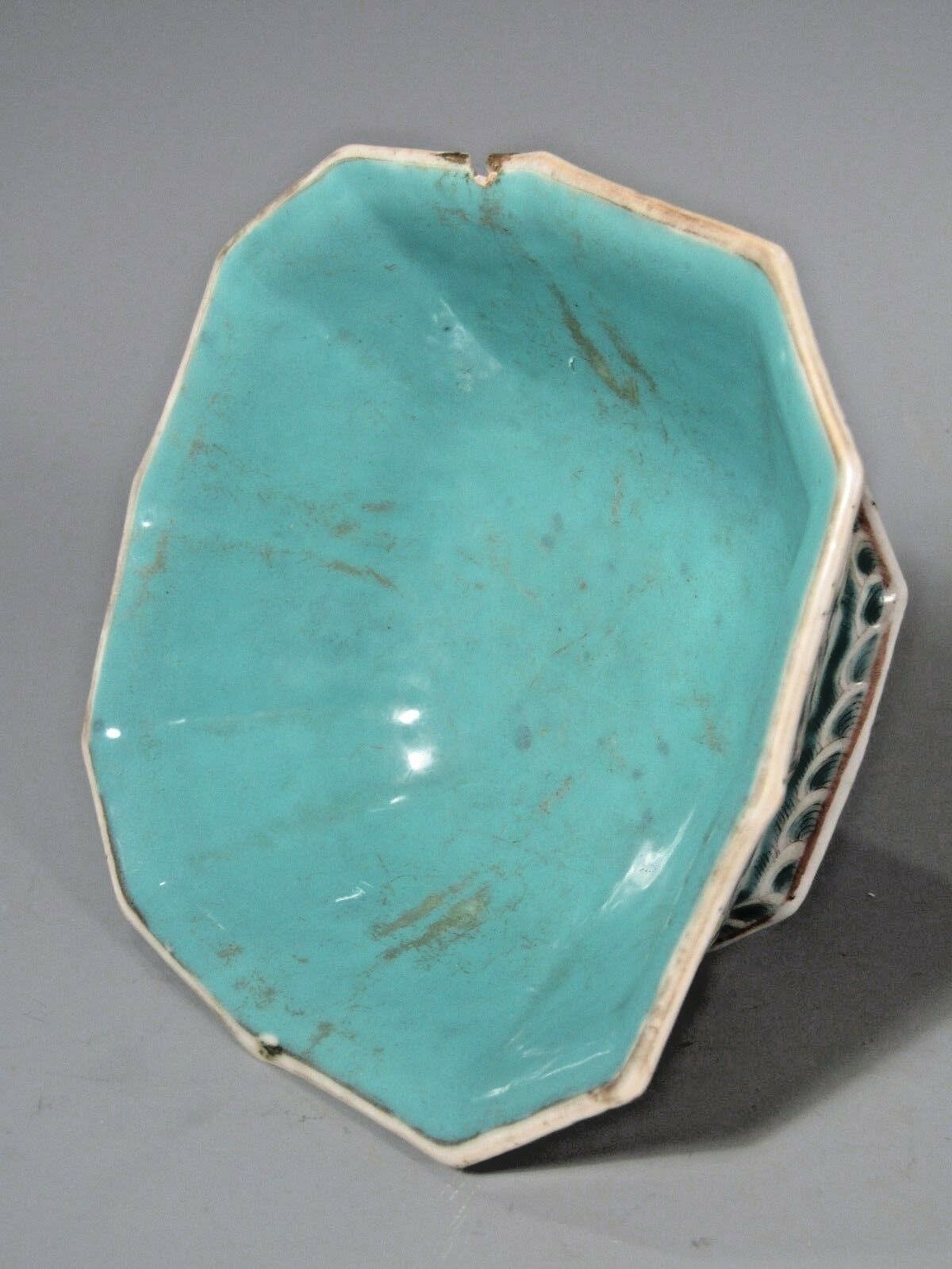 China Chinese Dodecagon Porcelain Bowl Auspicious Symbol Decor Tongzhi 19th C.