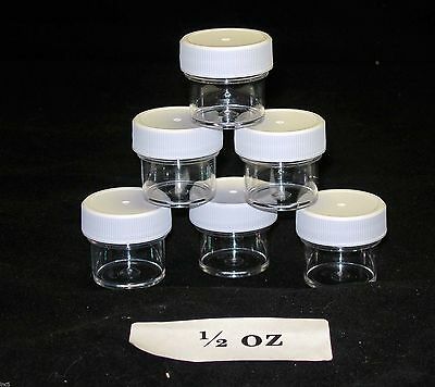 1/4oz To 3oz Clear Round Wide-mouth Plastic Jars W/ White Cap U-pick Size & Qty.