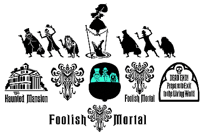 The Haunted Mansion Vinyl Decals, Stickers - Lot Of 9