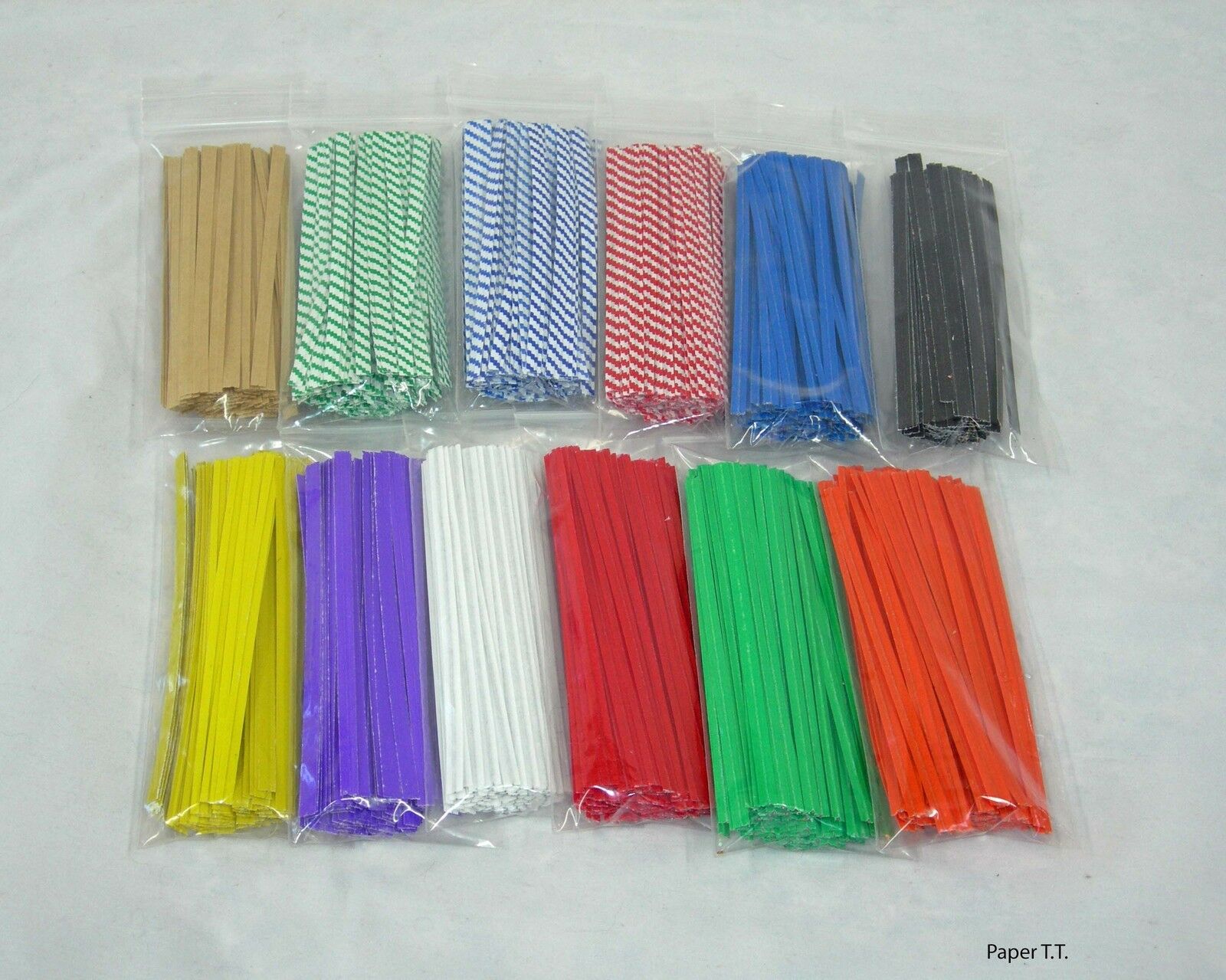 100, 500, 1000  Paper Twist Ties Cello Bag Or General Use U-pick Color & Size