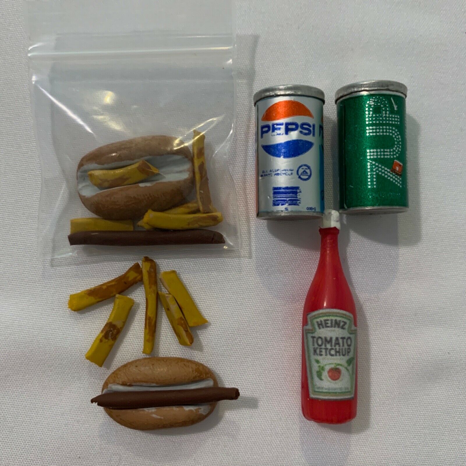 Vintage Barbie Picnic Accessories Lot 1970s Hotdogs Fries Pepsi 7 Up Ketchup