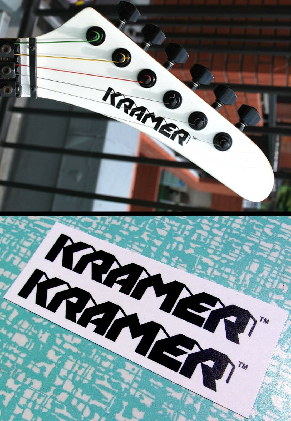 Kramer Strat Headstock Decal Waterslide Guitar Stratocaster Van Halen 1980's